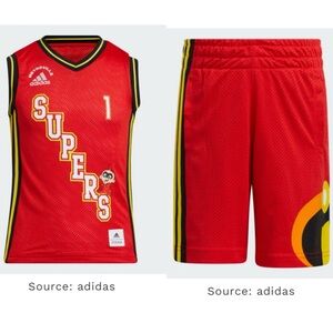 Adidas Pixar The Incredibles Disney Basketball Jersey Set